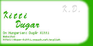 kitti dugar business card